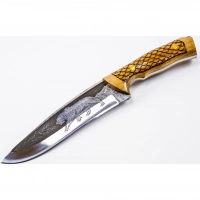 Нож Сафари-2, Кизляр СТО, сталь 65х13, резной купить в Подольске